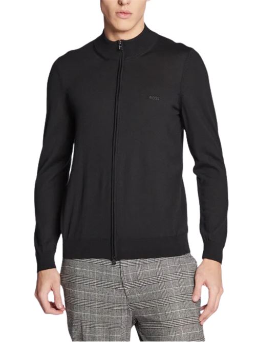 cardigan con zip 100% lana vergine Hugo Boss | Maglie | 50476347001