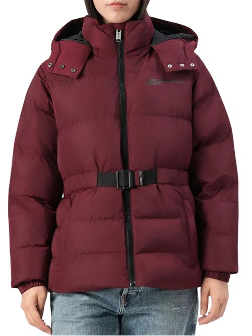 Piumino bordeaux in poliestere Karl Lagerfeld jeans | Capispalla | A3W150231ZM