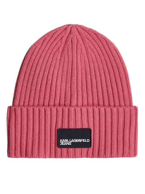 Cappellino rosa in maglia Karl Lagerfeld jeans | Cappelli | A3W331112DZ