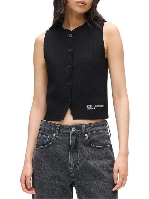 Gilet nero in maglia Karl Lagerfeld jeans | Maglie | A4W18060999
