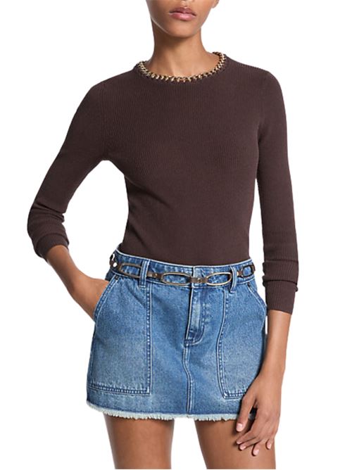 Maglia in misto viscosa con dettaglio catena Michael Kors | Maglie | MF561CJ33D201
