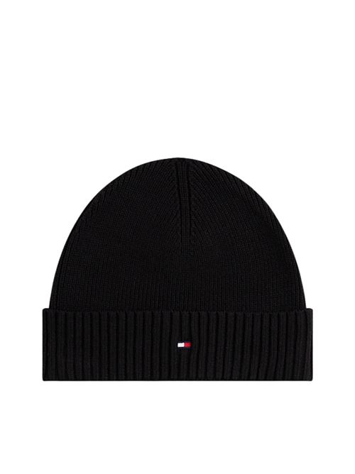 Cappellino in cotone e cashmere nero Tommy Hilfiger | Cappelli | AM0AM12796BDS