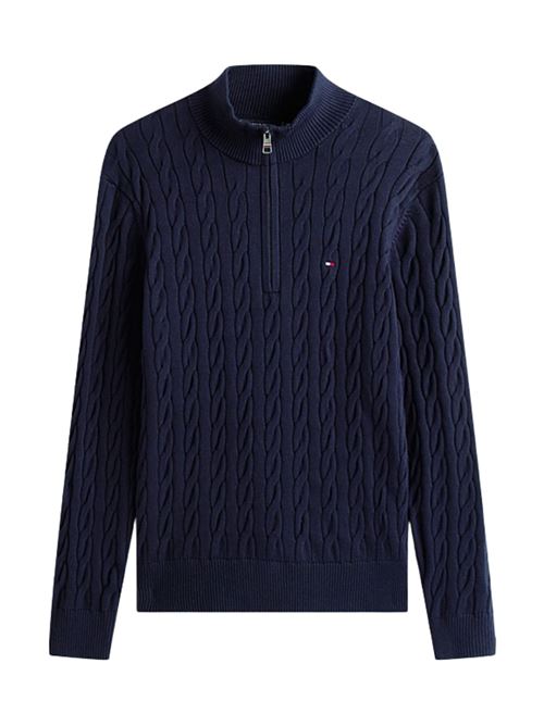 Maglioncino a trecce con 1/2 zip Tommy Hilfiger | Maglie | MW0MW36532DW5