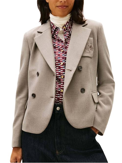 Blazer doppiopetto con logo ricamato Tommy Hilfiger | Giacche | WW0WW486960HP