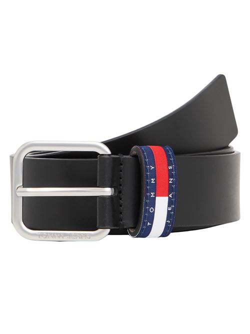Cintura in pelle nera Tommy Jeans | Cinture | AM0AM13688BDS