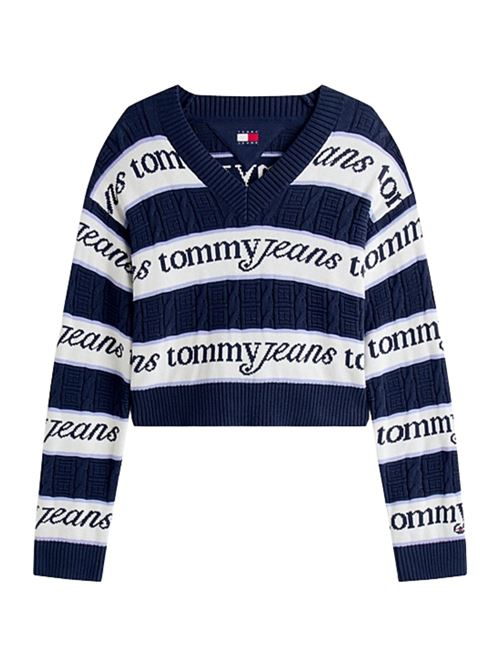 Maglione a righe con logo Tommy Jeans | Maglie | DW0DW21682C1G