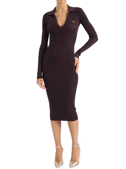 Abito in maglia con logo in metallo Elisabetta Franchi | Abiti | AM08B66E2EV9