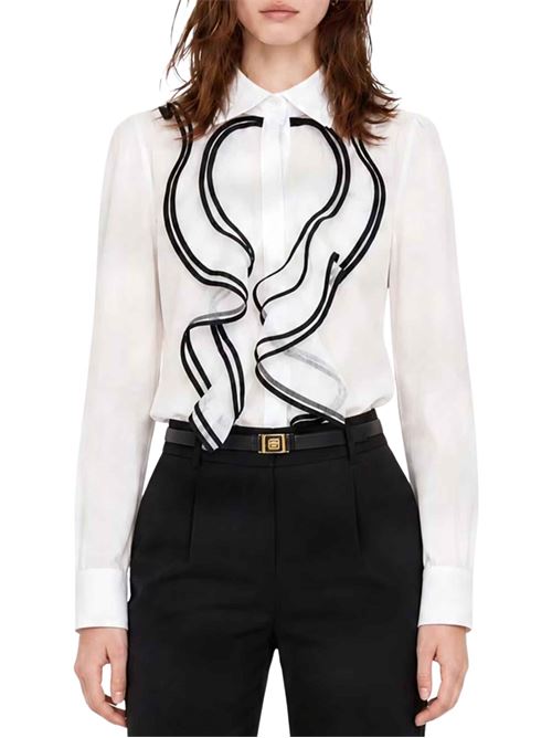 Camicia in georgette con rouches Elisabetta Franchi | Camicie | CA21067E2309