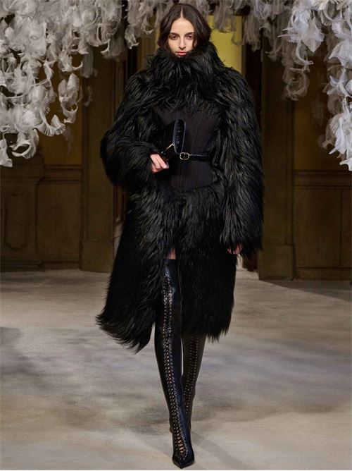 Cappotto effetto pelliccia con bustier Elisabetta Franchi | Capispalla | CP05A67E2110