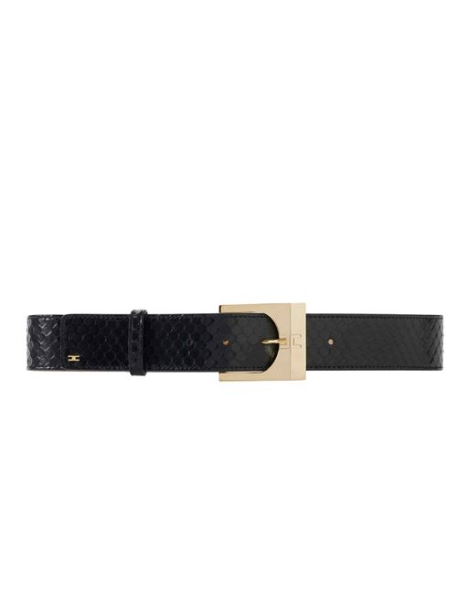 Cintura in pelle con logo Elisabetta Franchi | Cinture | CT43S67E2110