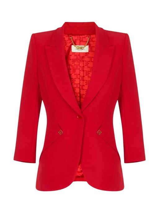 Blazer in crêpe e raso Elisabetta Franchi | Giacche | GI27567E2CG5