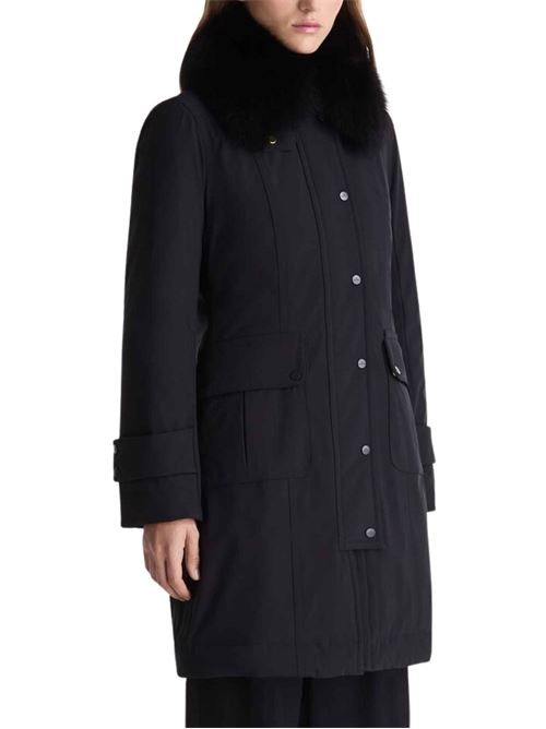 Giacca lunga RAKID con cappuccio in pelliccia