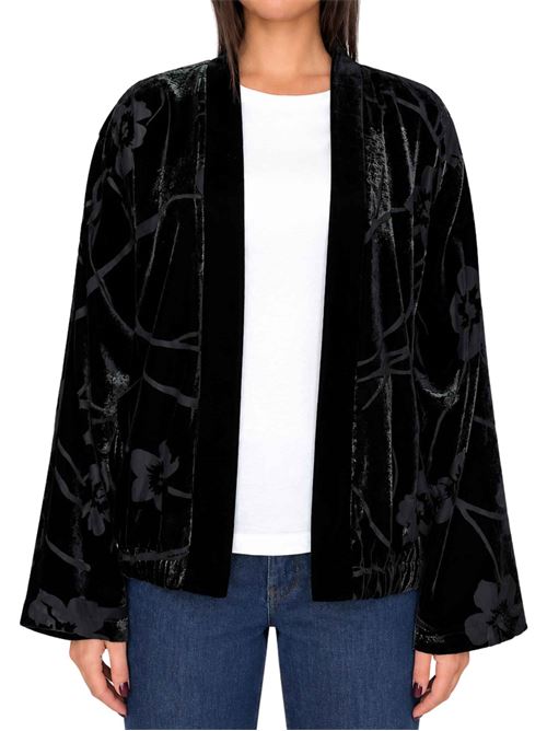 Bomber kimono in devorè floreale WU'SIDE | 26508GREEN