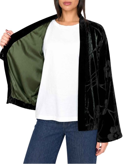 Bomber kimono in devorè floreale WU'SIDE | 26508GREEN