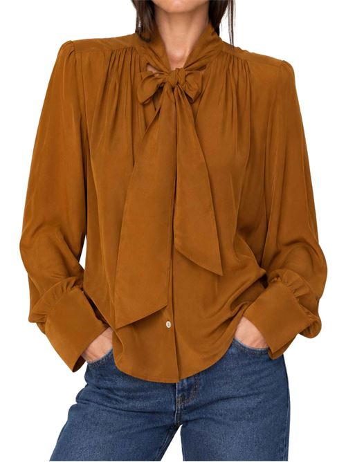 Camicia fluida con fiocco WU'SIDE | 26536OCRE