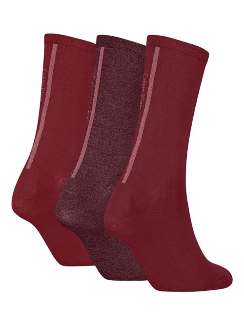 Calza lurex rossa giftbox 3pz Calvin Klein | Calzini | 701235369003
