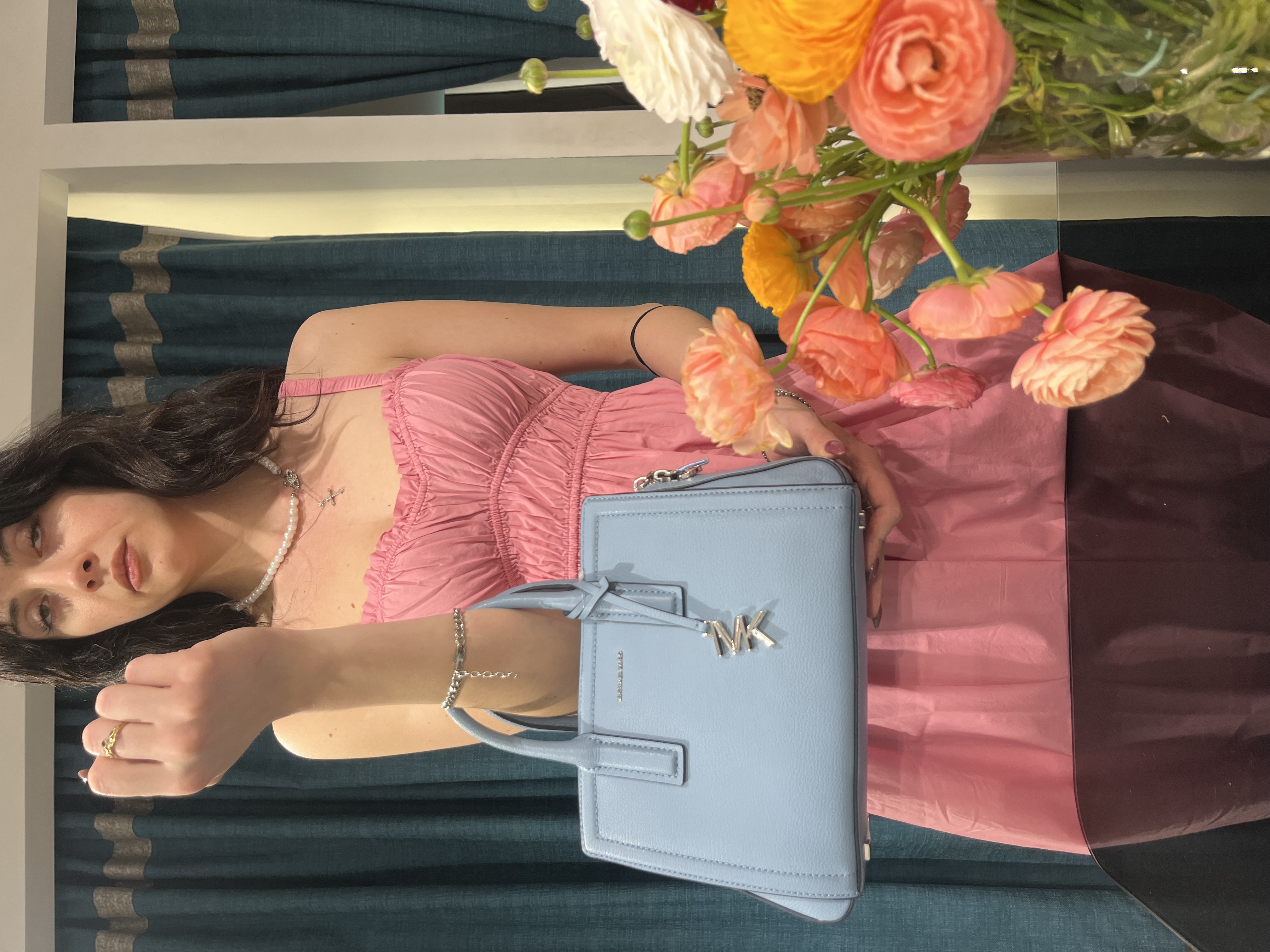 Borsetta celeste in pelle Michael Kors | 30S5S9IS1L464