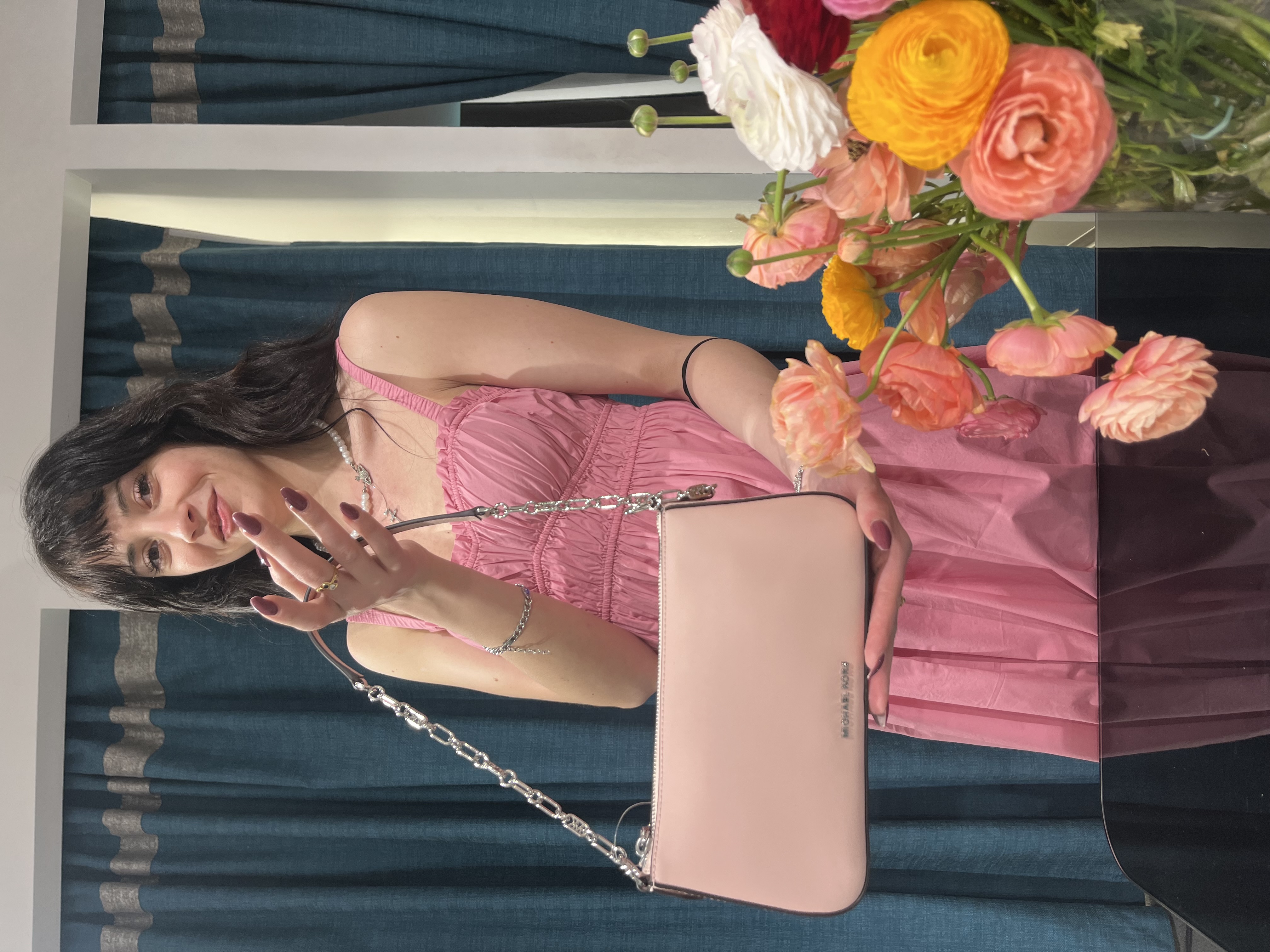 Borsaetta rosa in pelle martellata Michael Kors | 32S5SYTU1L622