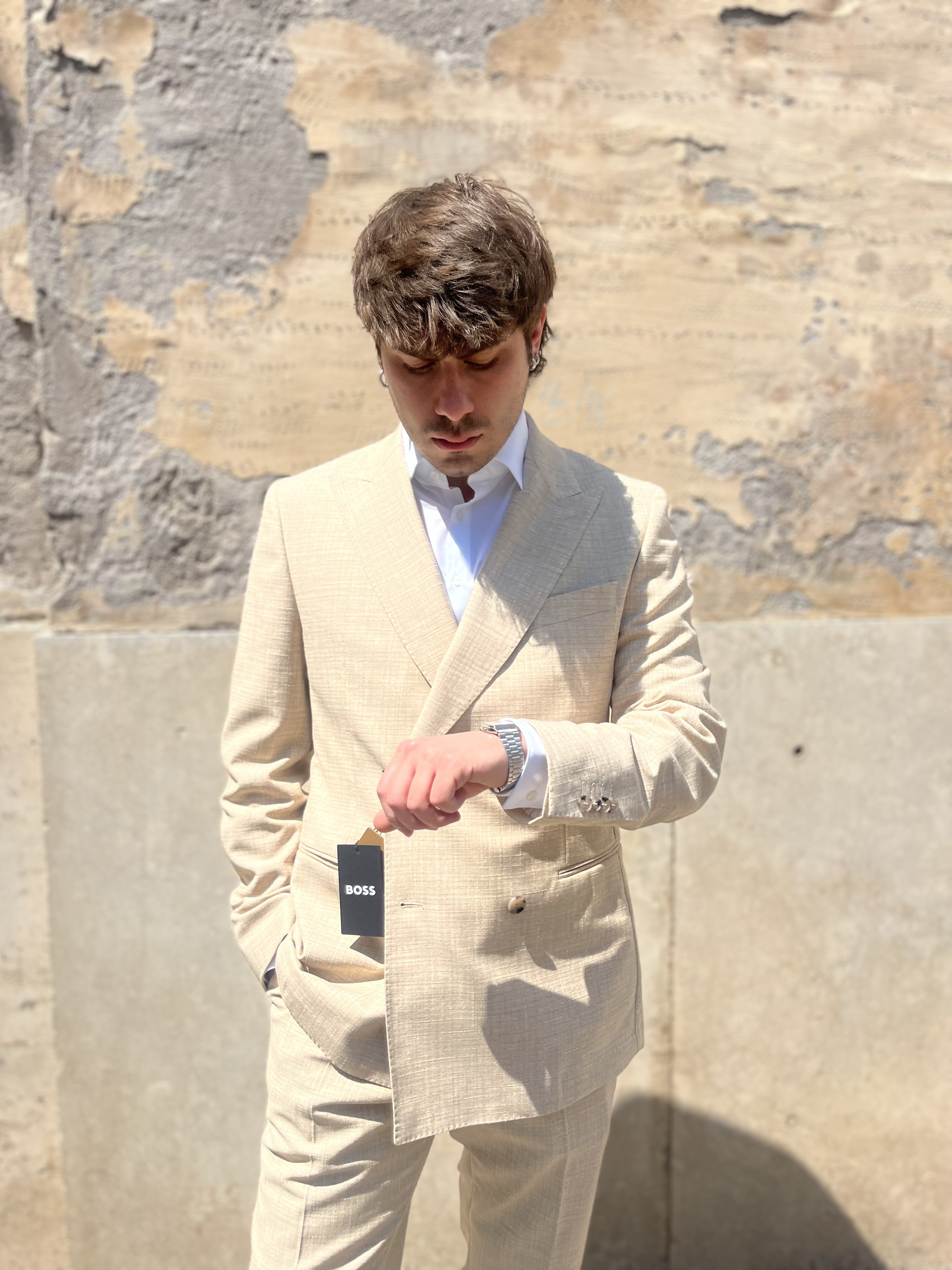 Abito beige in misto lana Hugo Boss | 50540783131